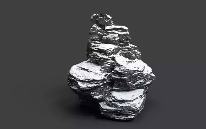 Snowy Rock 4-3 Low-poly 3D model