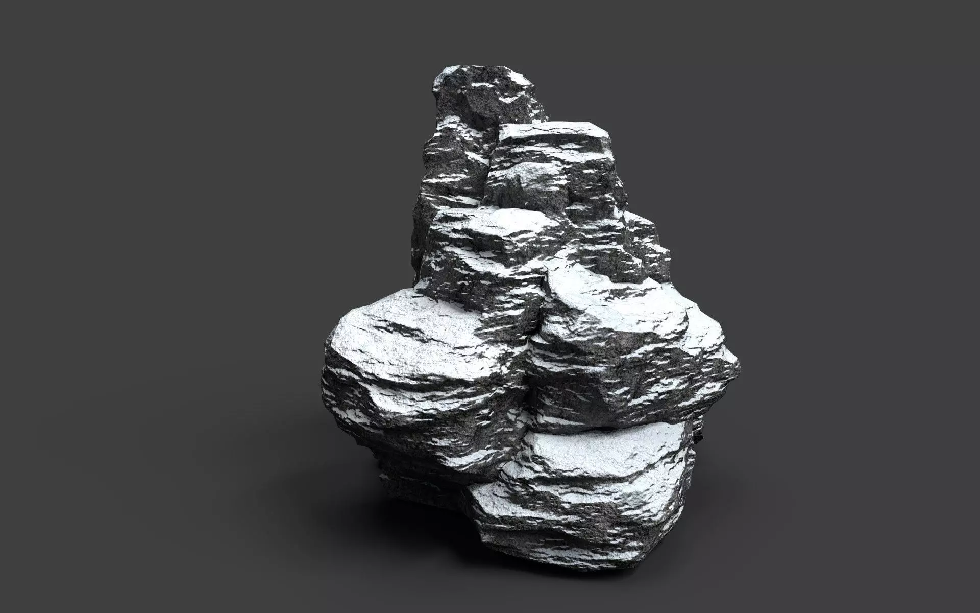 Snowy Rock 4-3 Low-poly 3D model_0