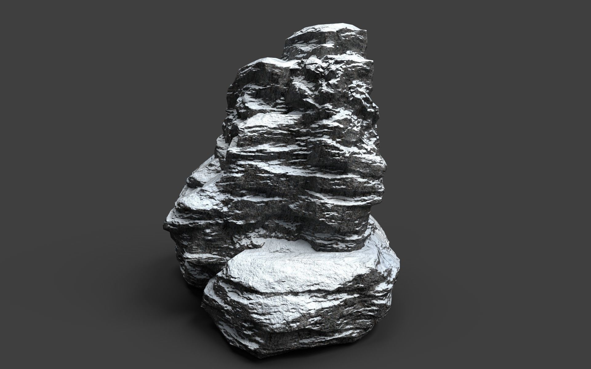 Snowy Rock 4-3 Low-poly 3D model_2