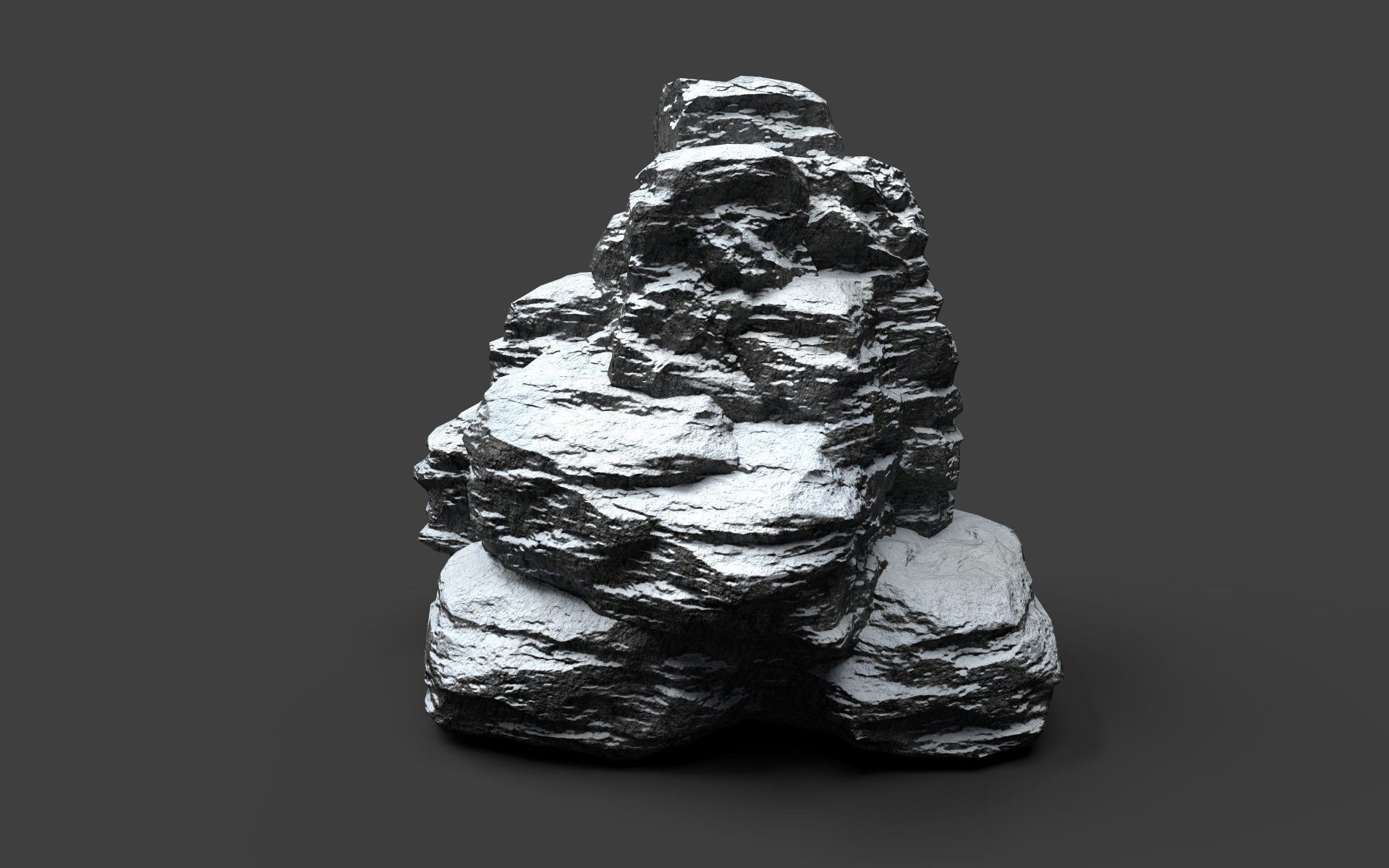Snowy Rock 4-3 Low-poly 3D model_1