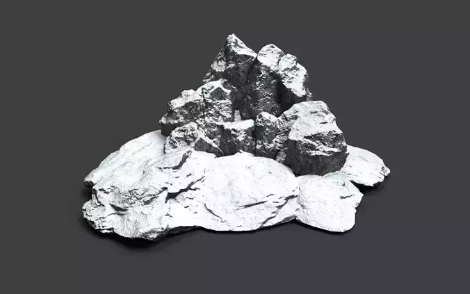 Snowy Rock 4-10 Low-poly 3D model