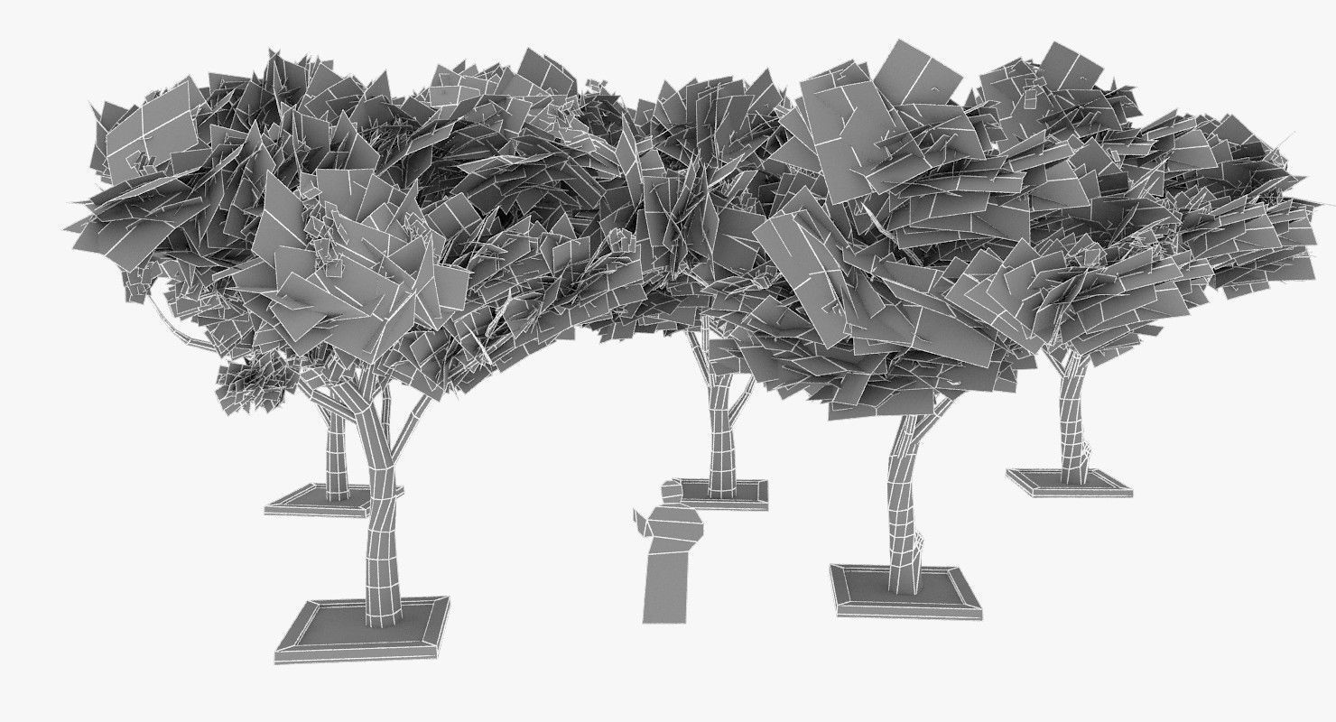 Acacia Tortillis Flower 5 Trees Low-poly 3D model_27