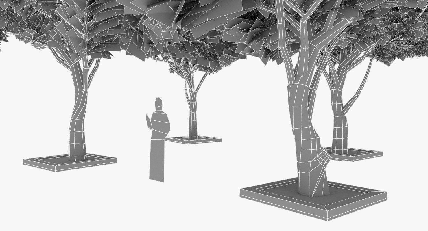 Acacia Tortillis Flower 5 Trees Low-poly 3D model_24