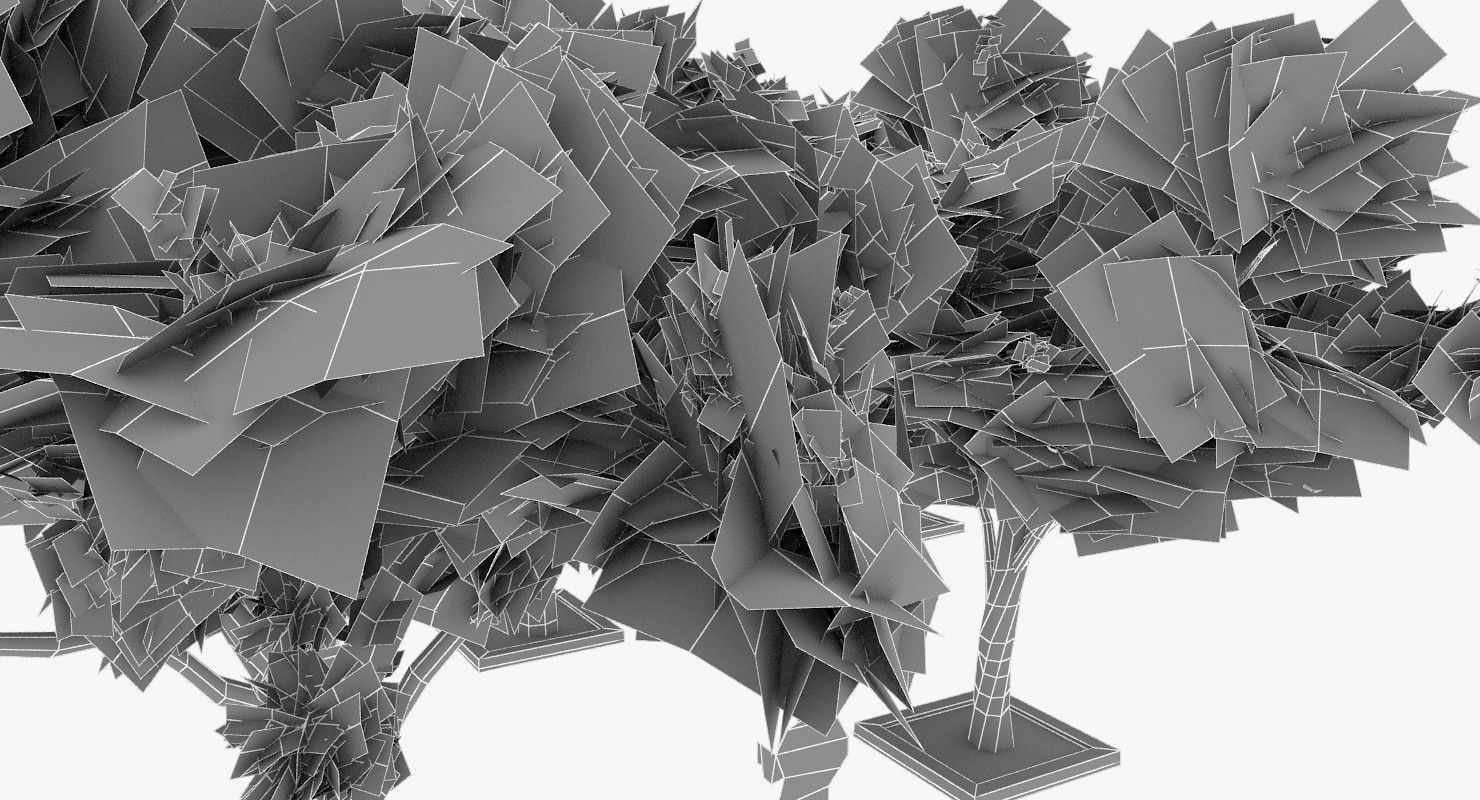 Acacia Tortillis Flower 5 Trees Low-poly 3D model_22