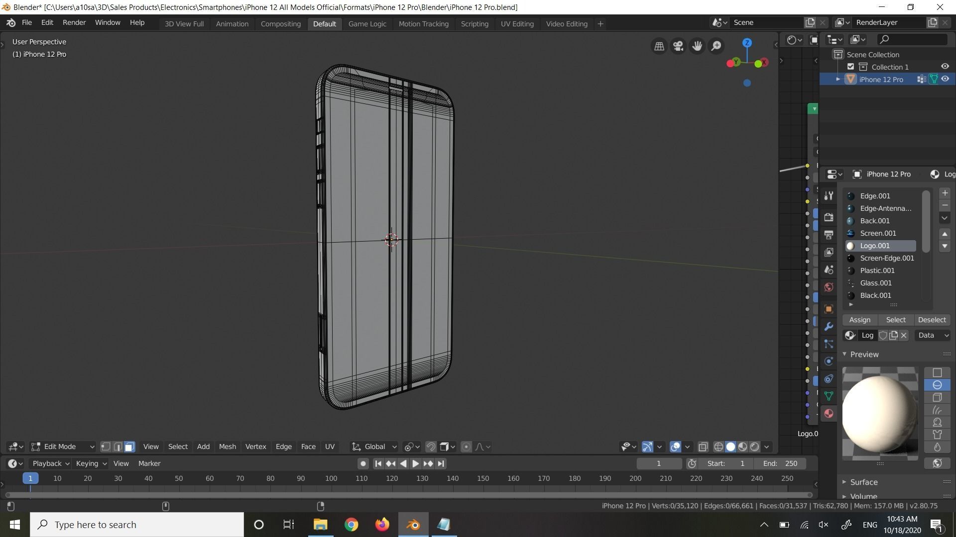 Apple iPhone 12 All Models in all Official Colors 3D Model Collection_36