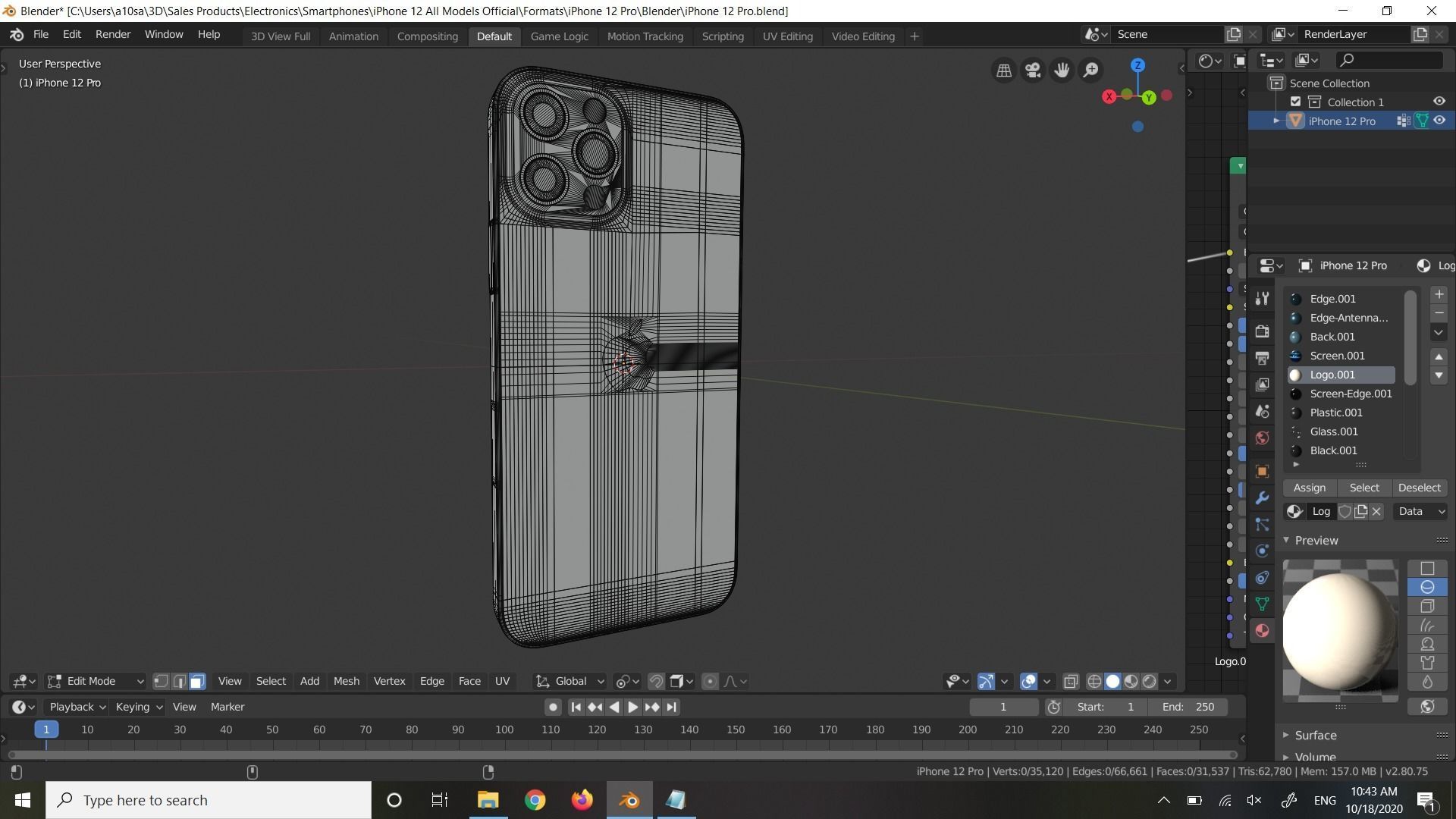 Apple iPhone 12 All Models in all Official Colors 3D Model Collection_35