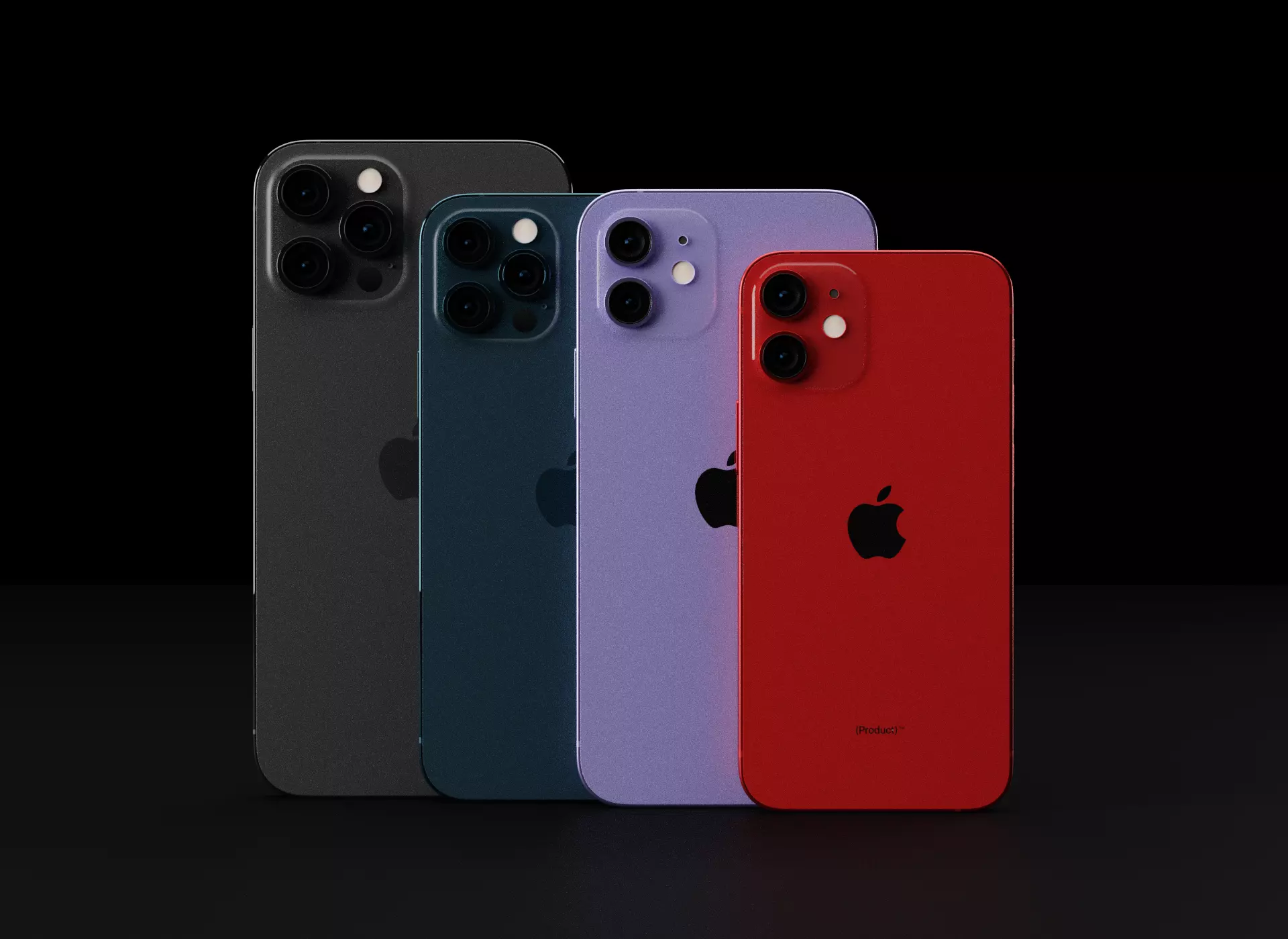 Apple iPhone 12 All Models in all Official Colors 3D Model Collection_0