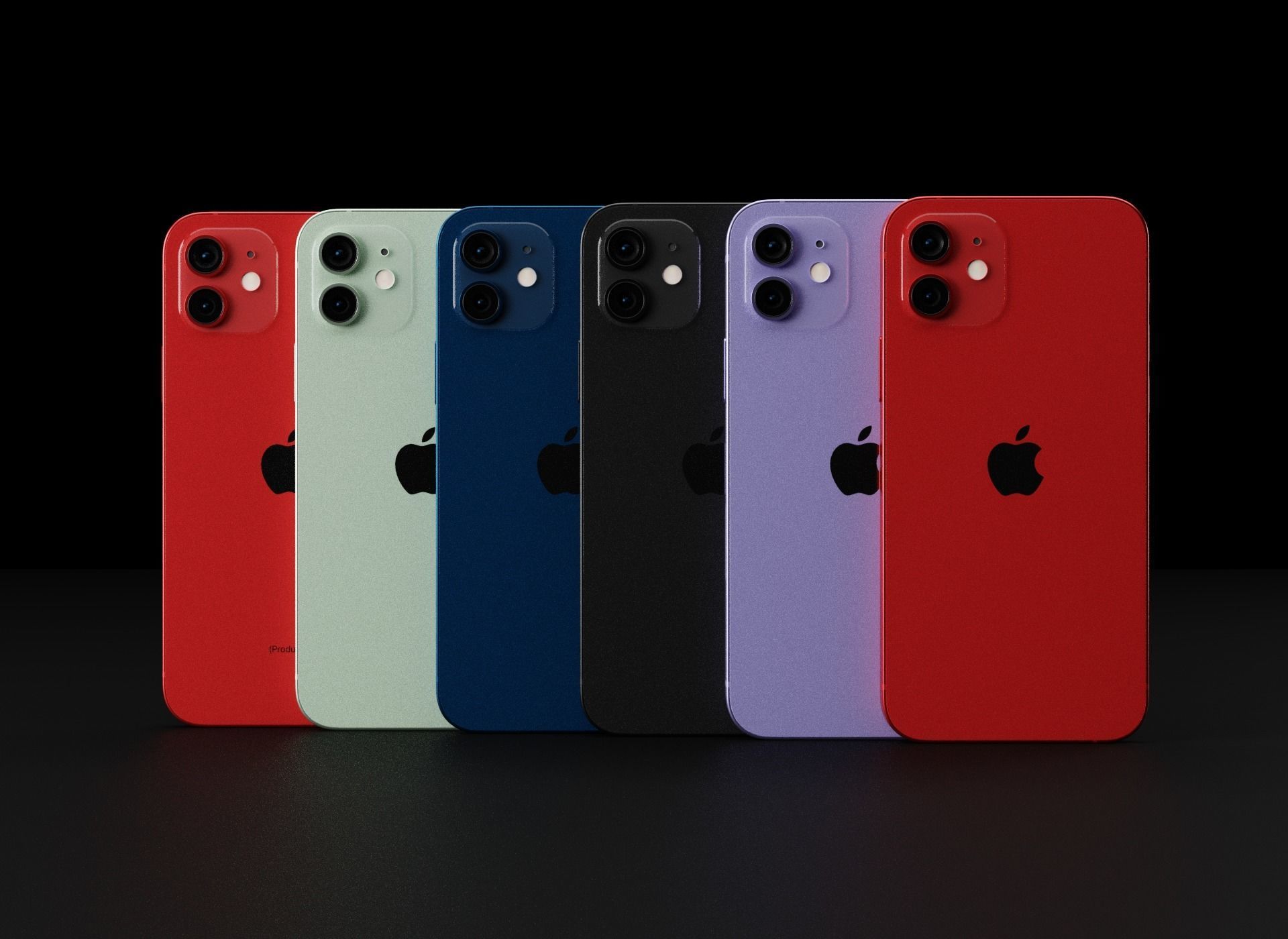 Apple iPhone 12 All Models in all Official Colors 3D Model Collection_3