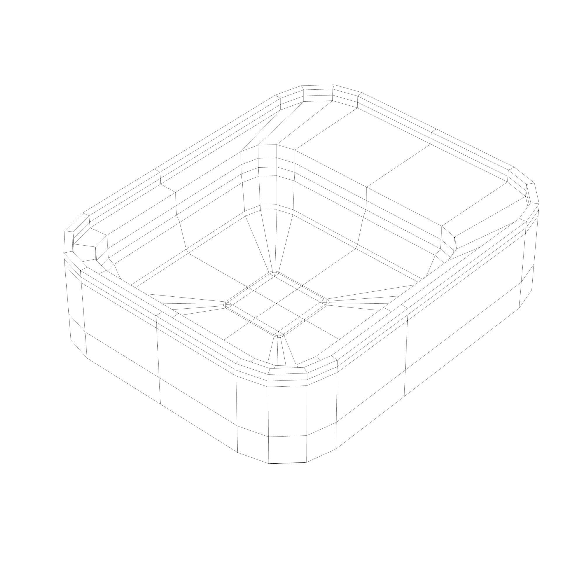 Valdama Cameo Washbasins Low-poly 3D model_7