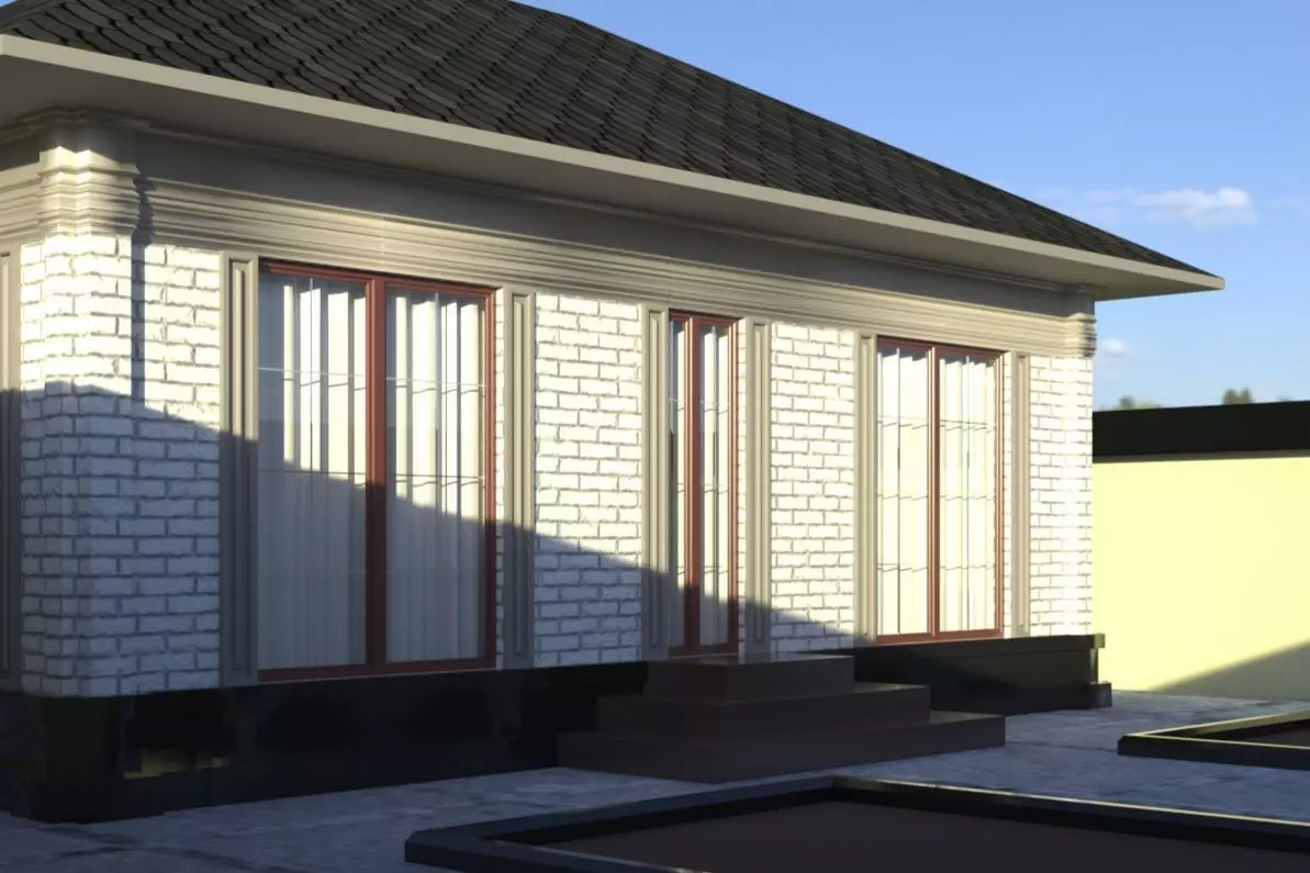 Klassik house with swimming pool 3D model