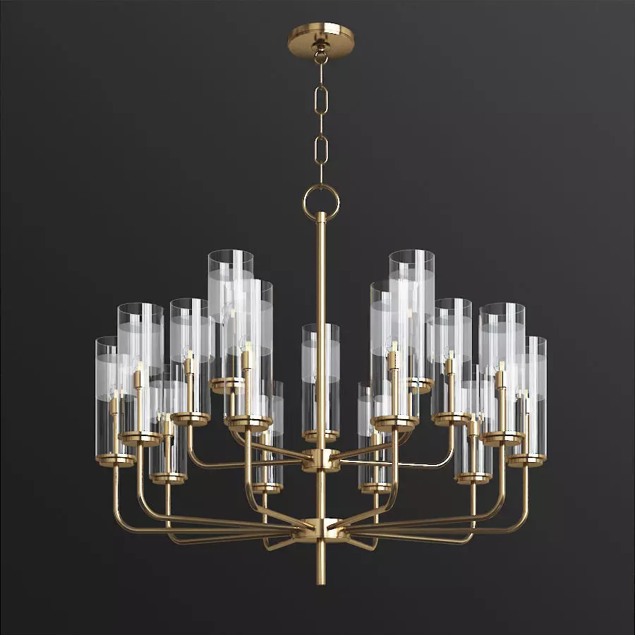 Hudson Valley Wentworth 31 inch Wide Aged Brass Chandelier 3D model