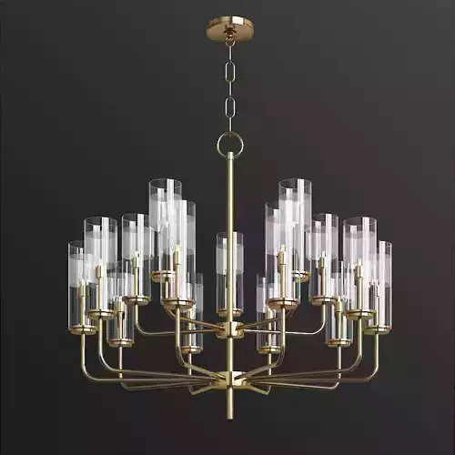 Hudson Valley Wentworth 31 inch Wide Aged Brass Chandelier