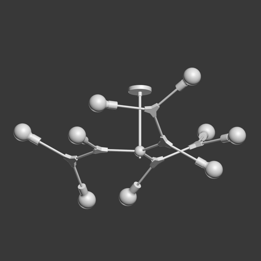 DNA Spiral structure Ceiling Light 3D model_3