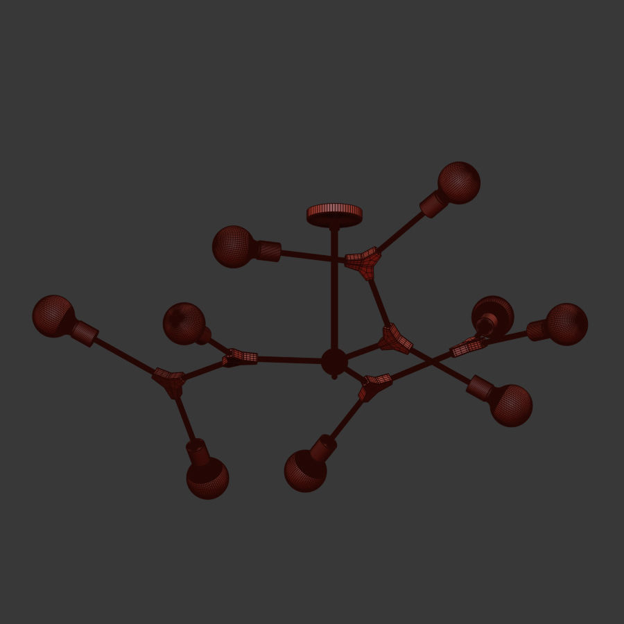 DNA Spiral structure Ceiling Light 3D model_4