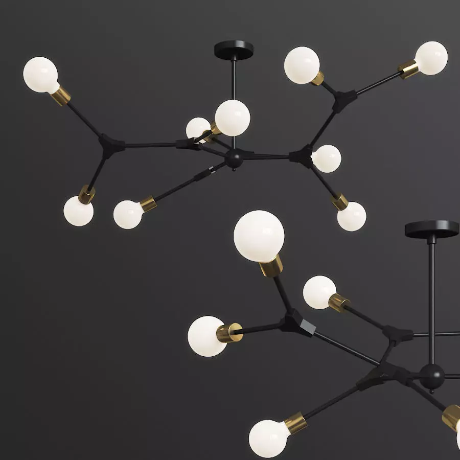 DNA Spiral structure Ceiling Light 3D model_0