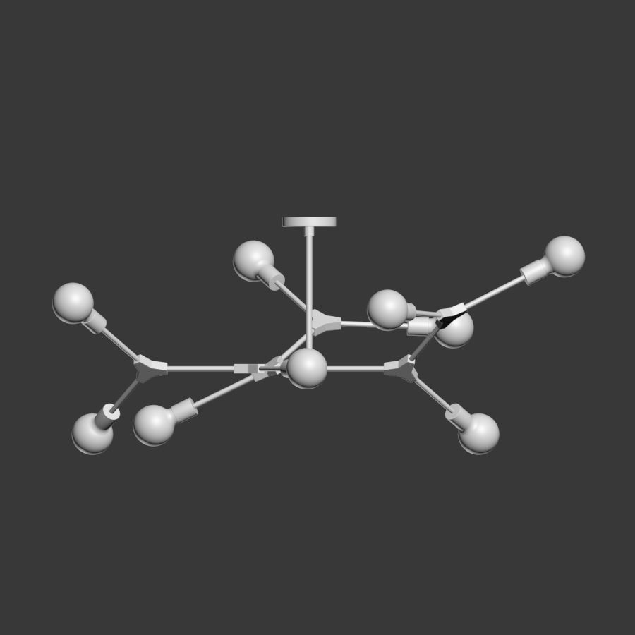 DNA Spiral structure Ceiling Light 3D model_1