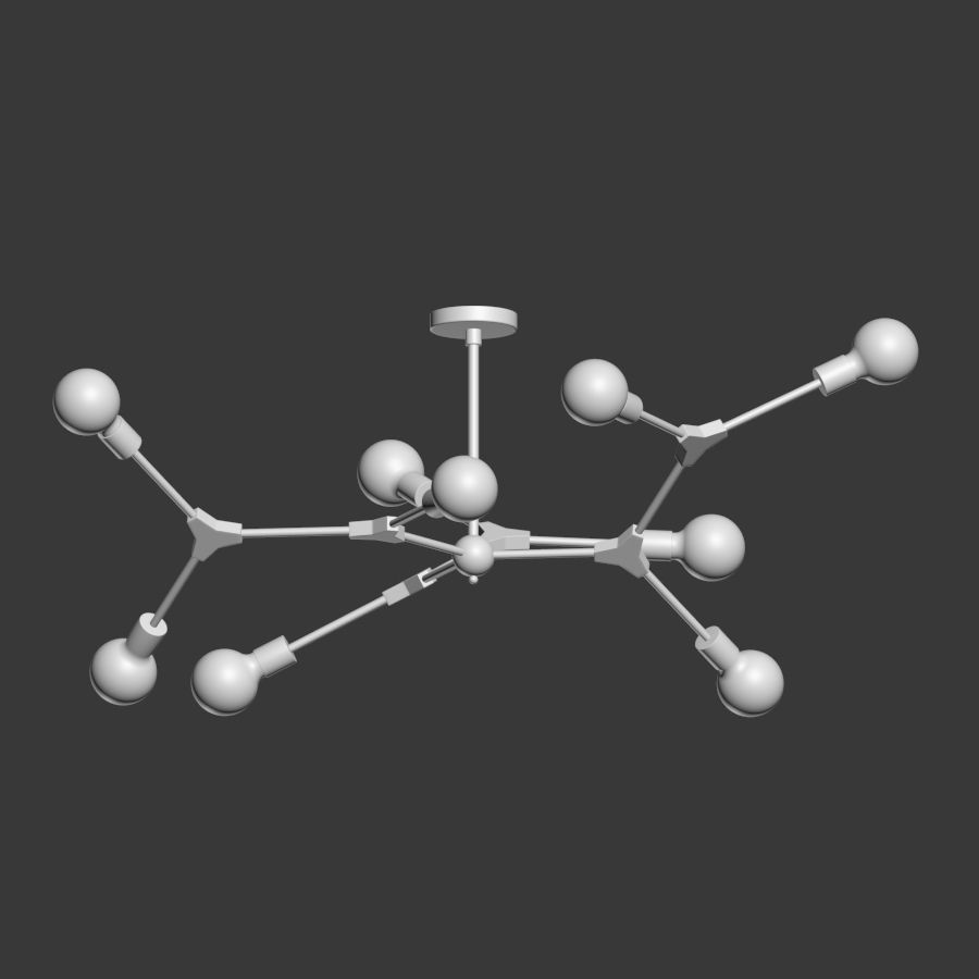 DNA Spiral structure Ceiling Light 3D model_2