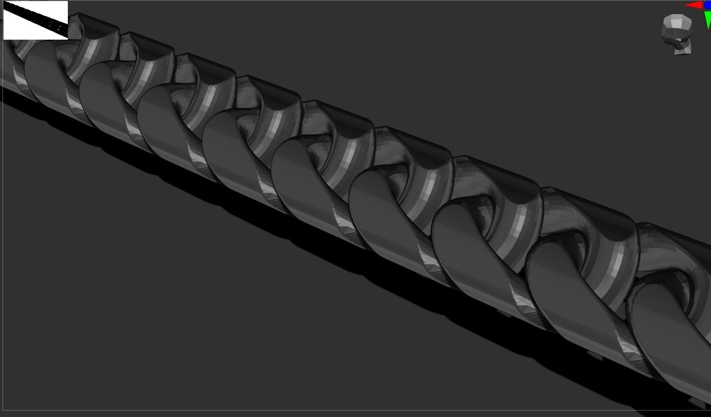 cuban chain link 2 3D print model_3