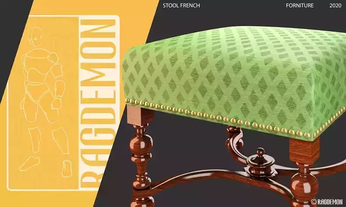 Modelo Stool Frances 3D model