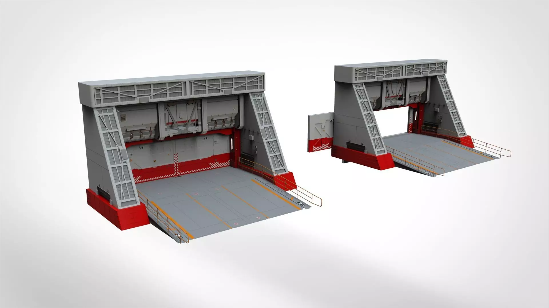 antinuclear gate with a ramp 3D model_0