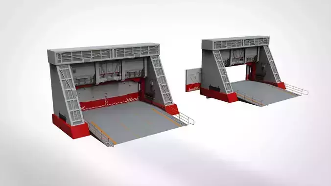 antinuclear gate with a ramp 3D model