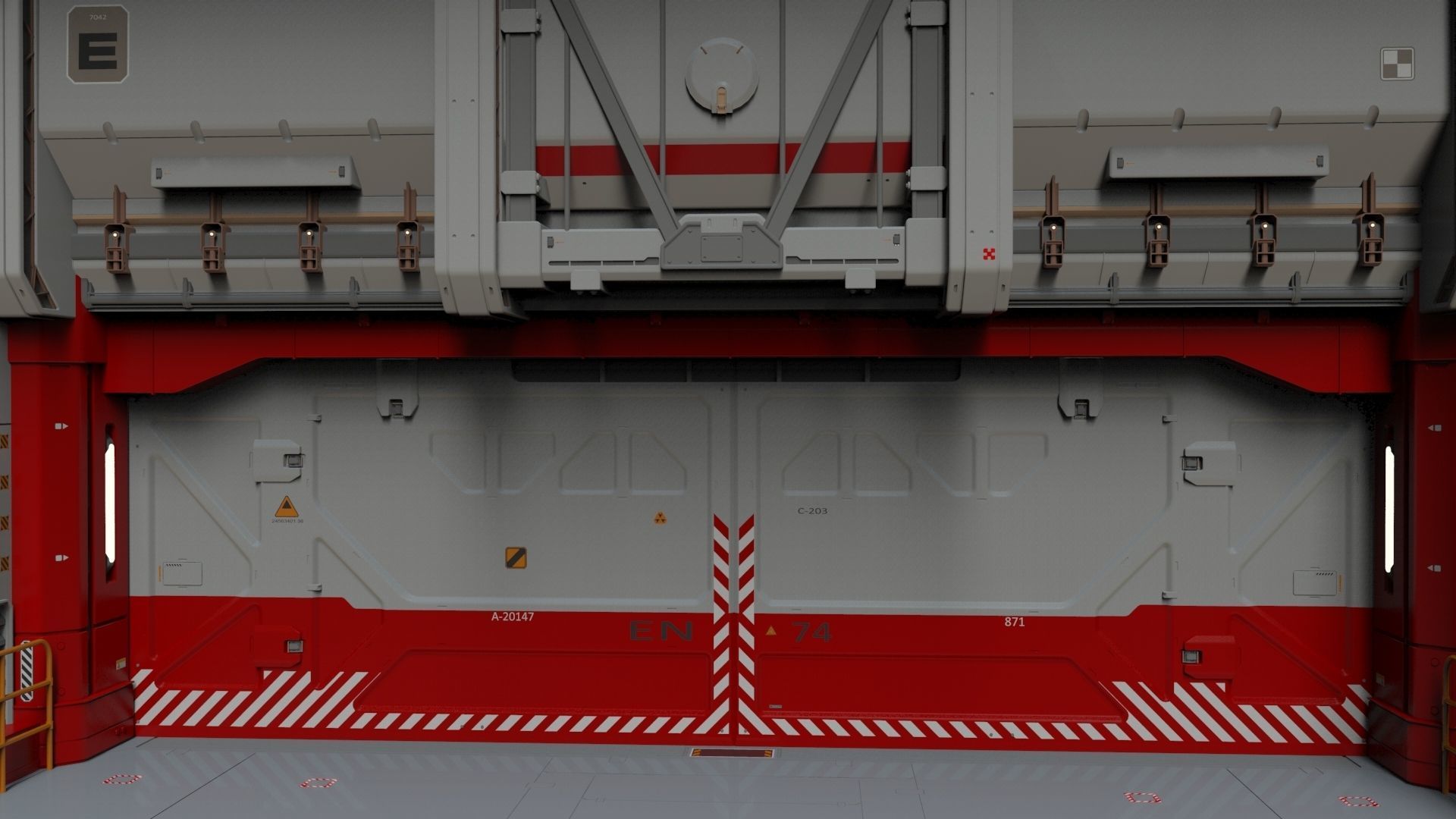 antinuclear gate with a ramp 3D model_11