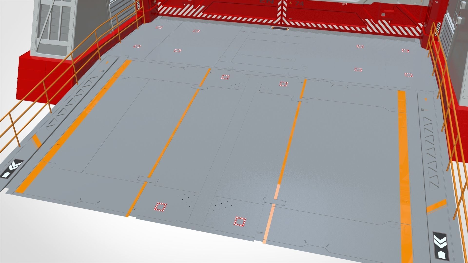 antinuclear gate with a ramp 3D model_17