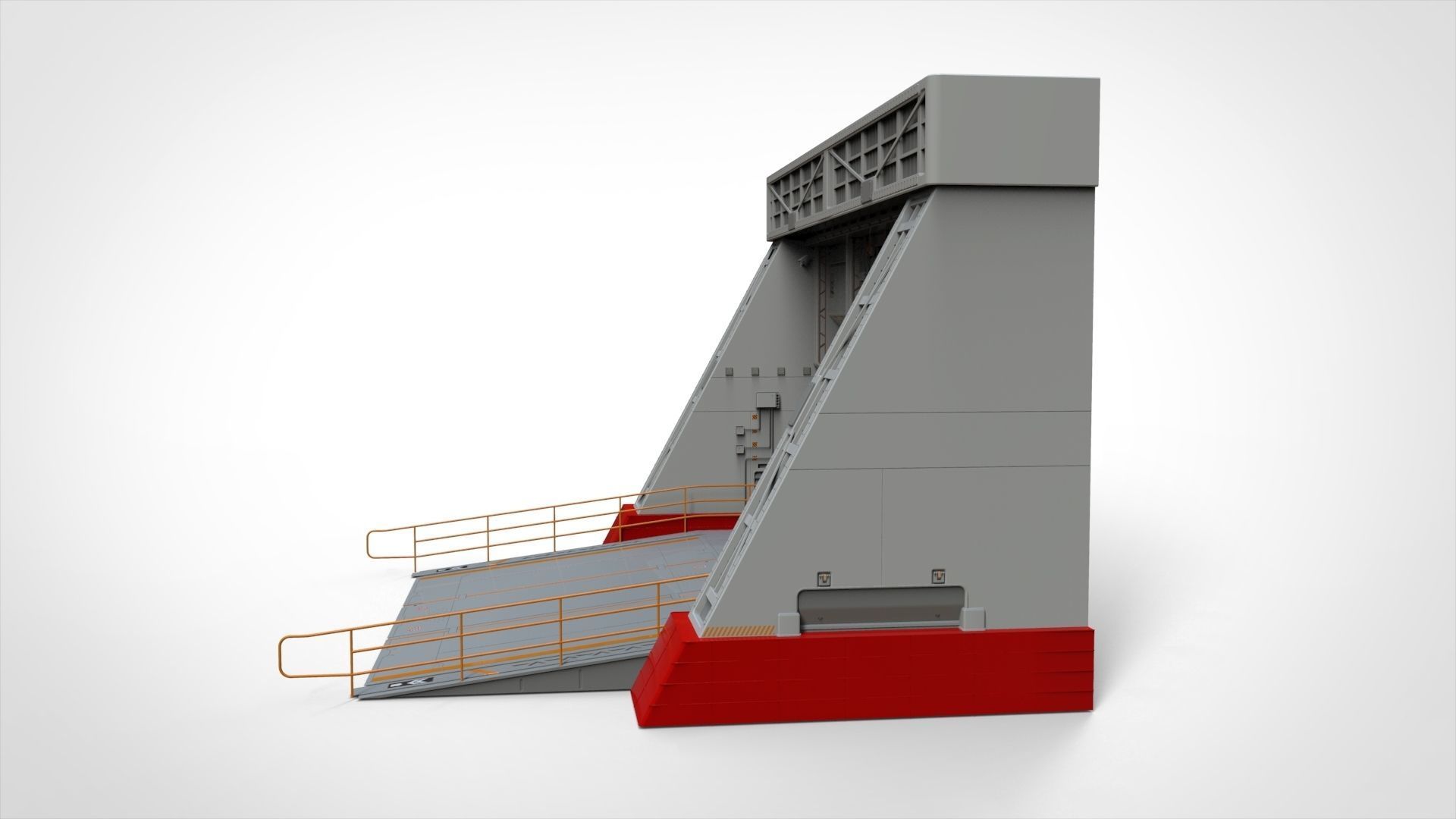 antinuclear gate with a ramp 3D model_5