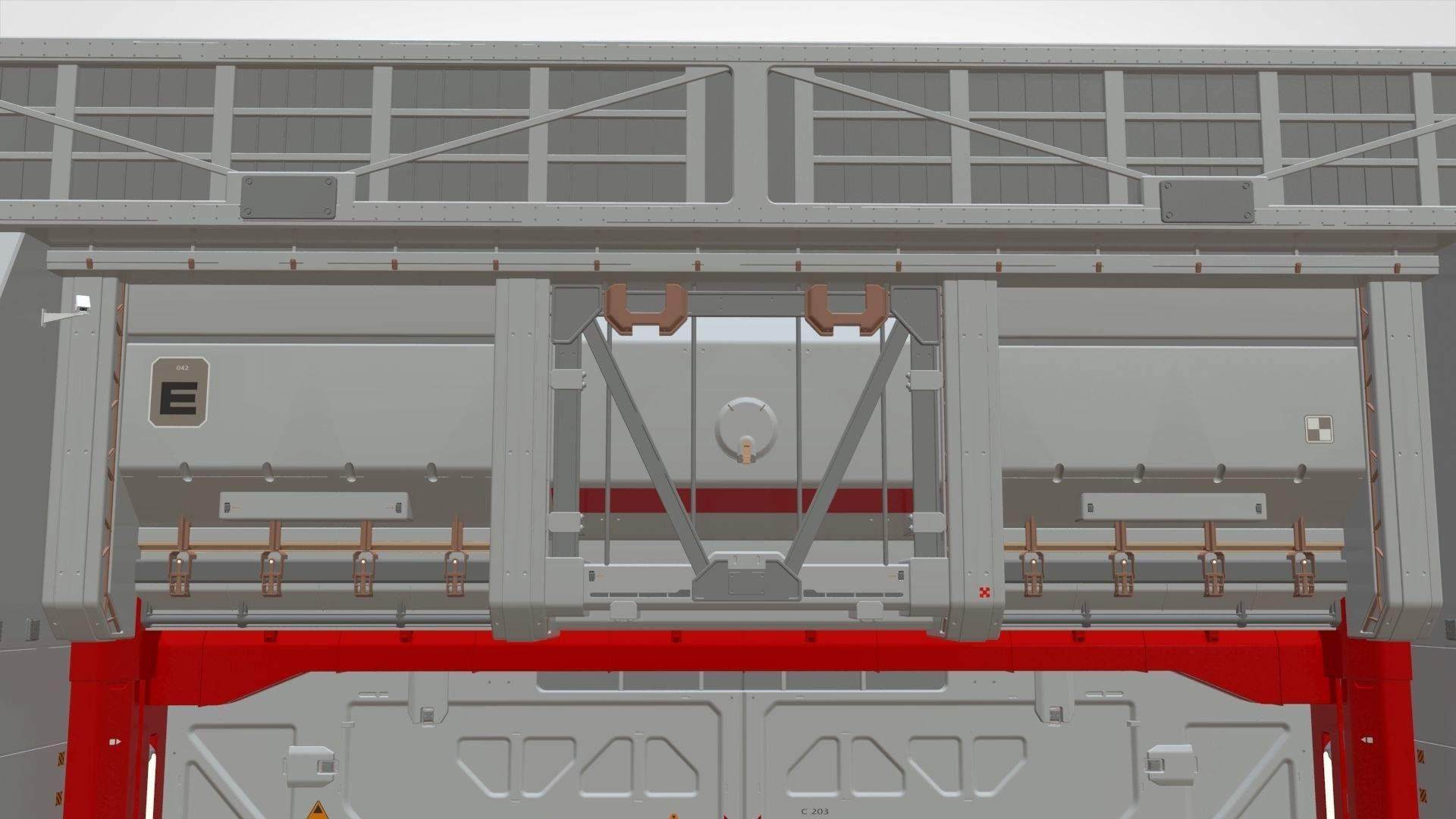 antinuclear gate with a ramp 3D model_8