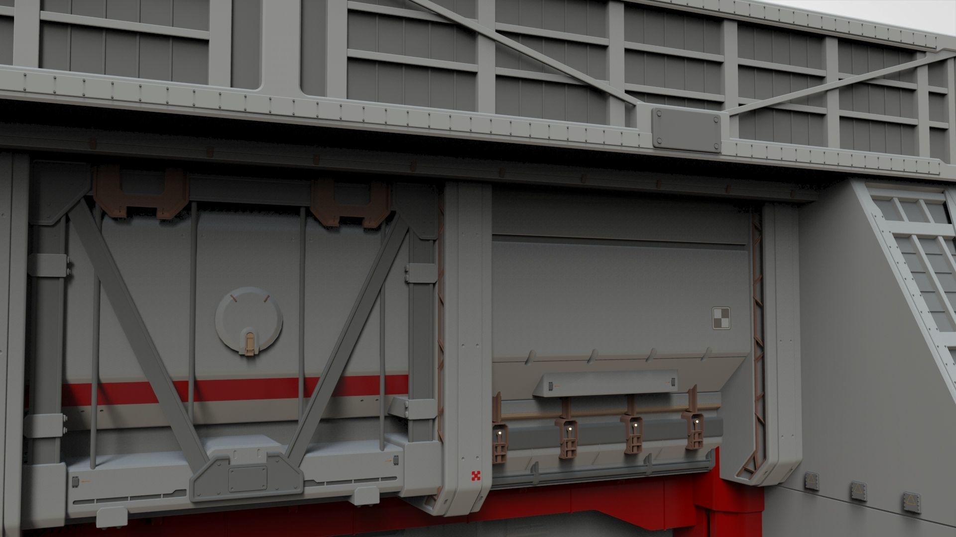 antinuclear gate with a ramp 3D model_10