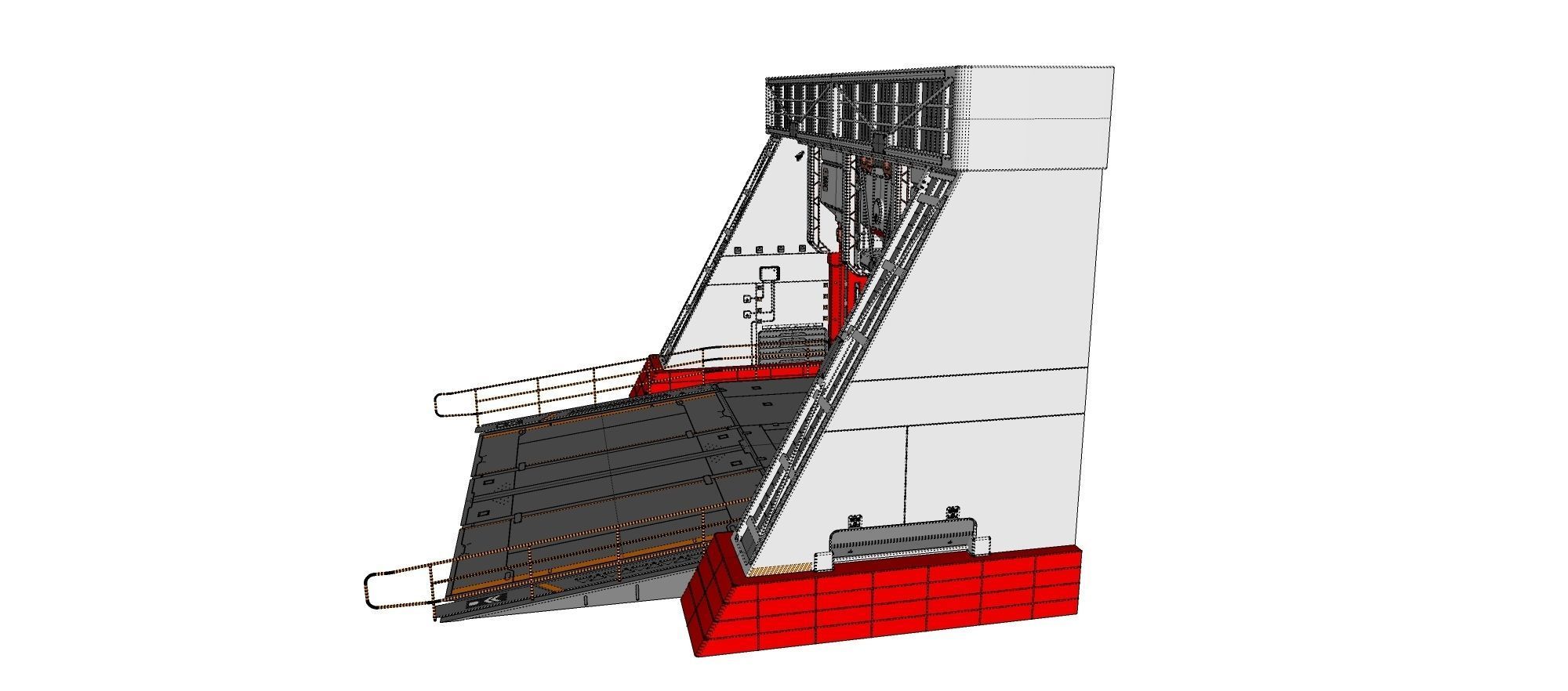 antinuclear gate with a ramp 3D model_23