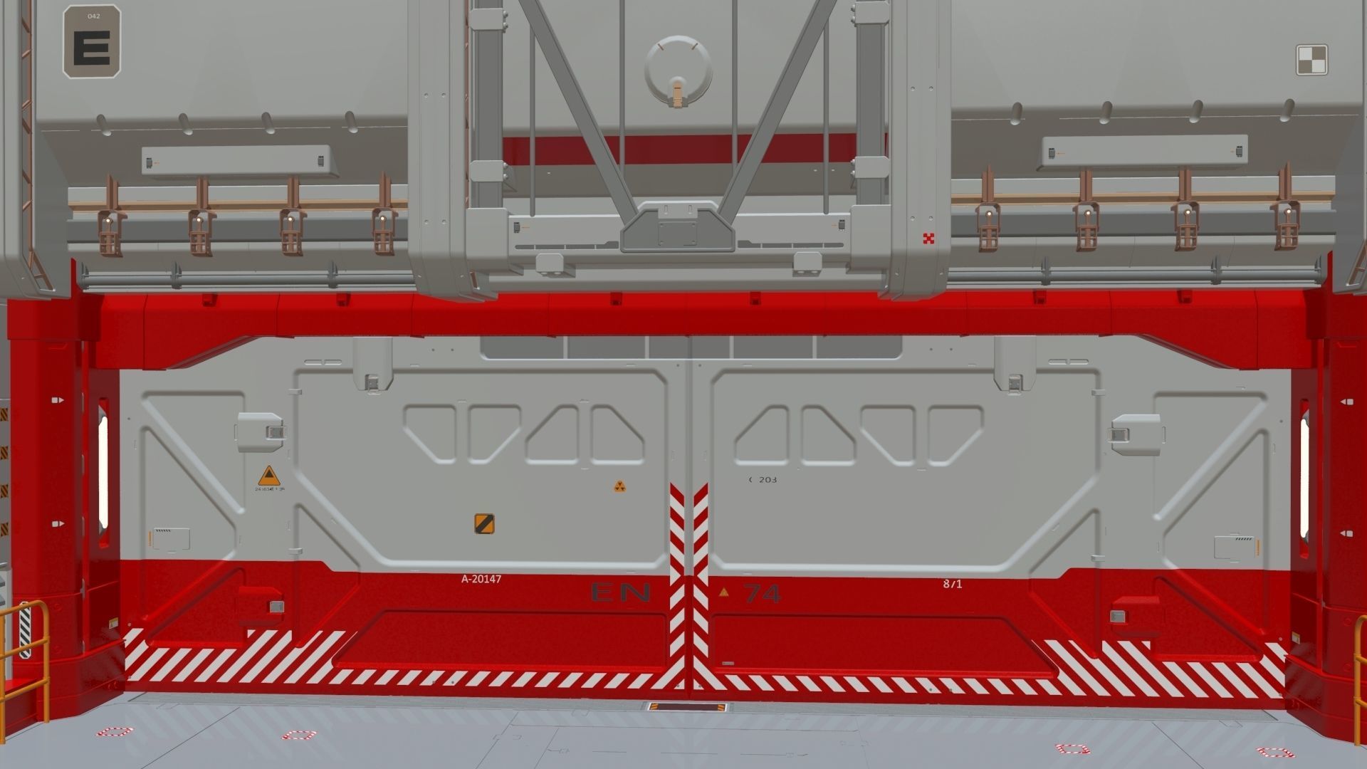 antinuclear gate with a ramp 3D model_12