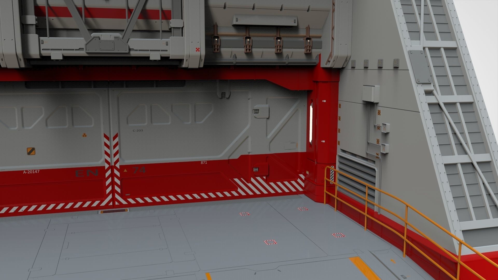 antinuclear gate with a ramp 3D model_14