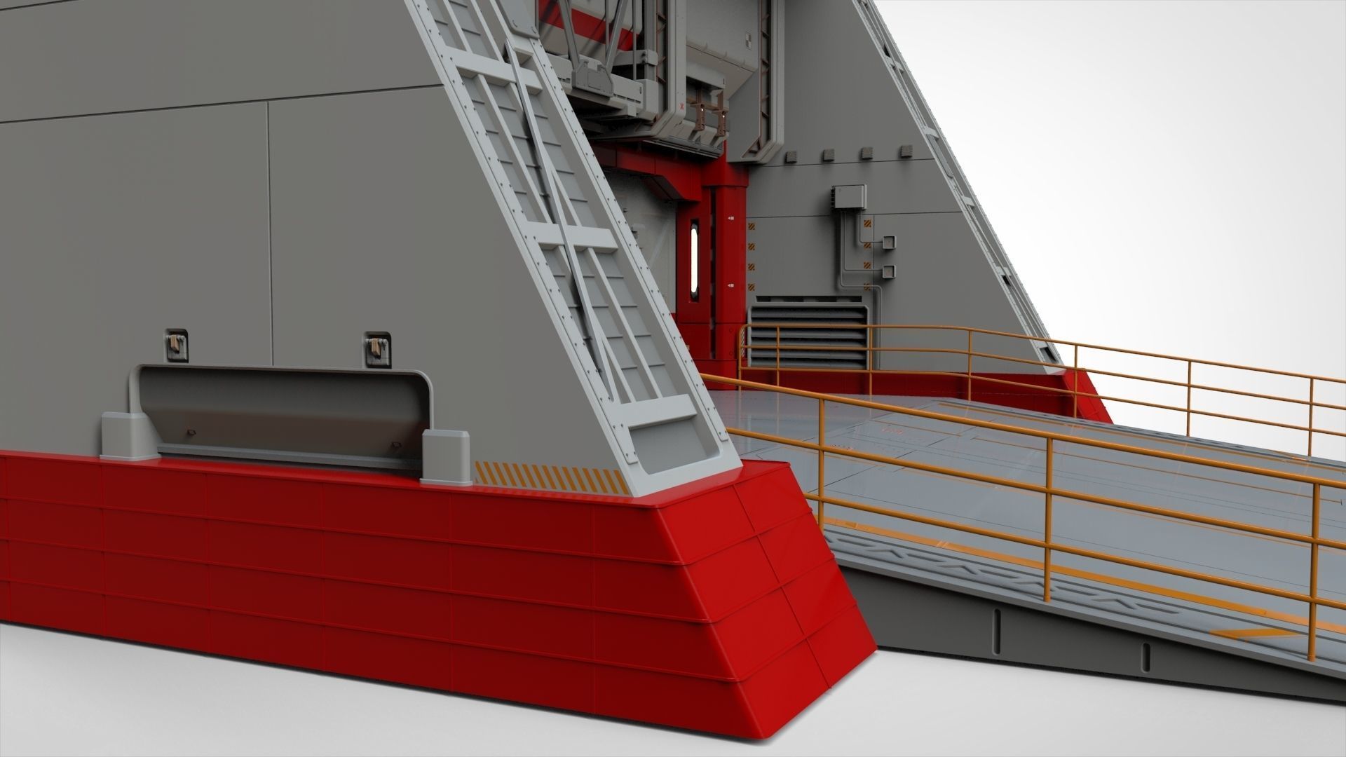 antinuclear gate with a ramp 3D model_6