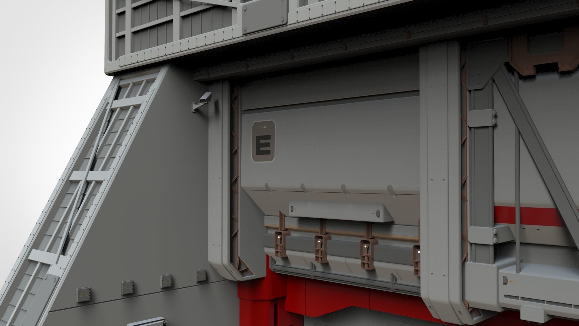 antinuclear gate with a ramp 3D model_9