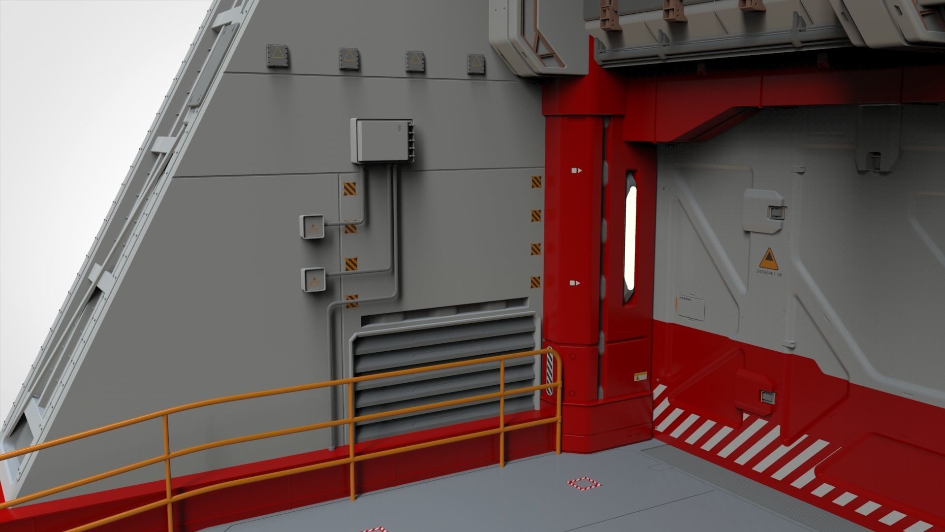 antinuclear gate with a ramp 3D model_13