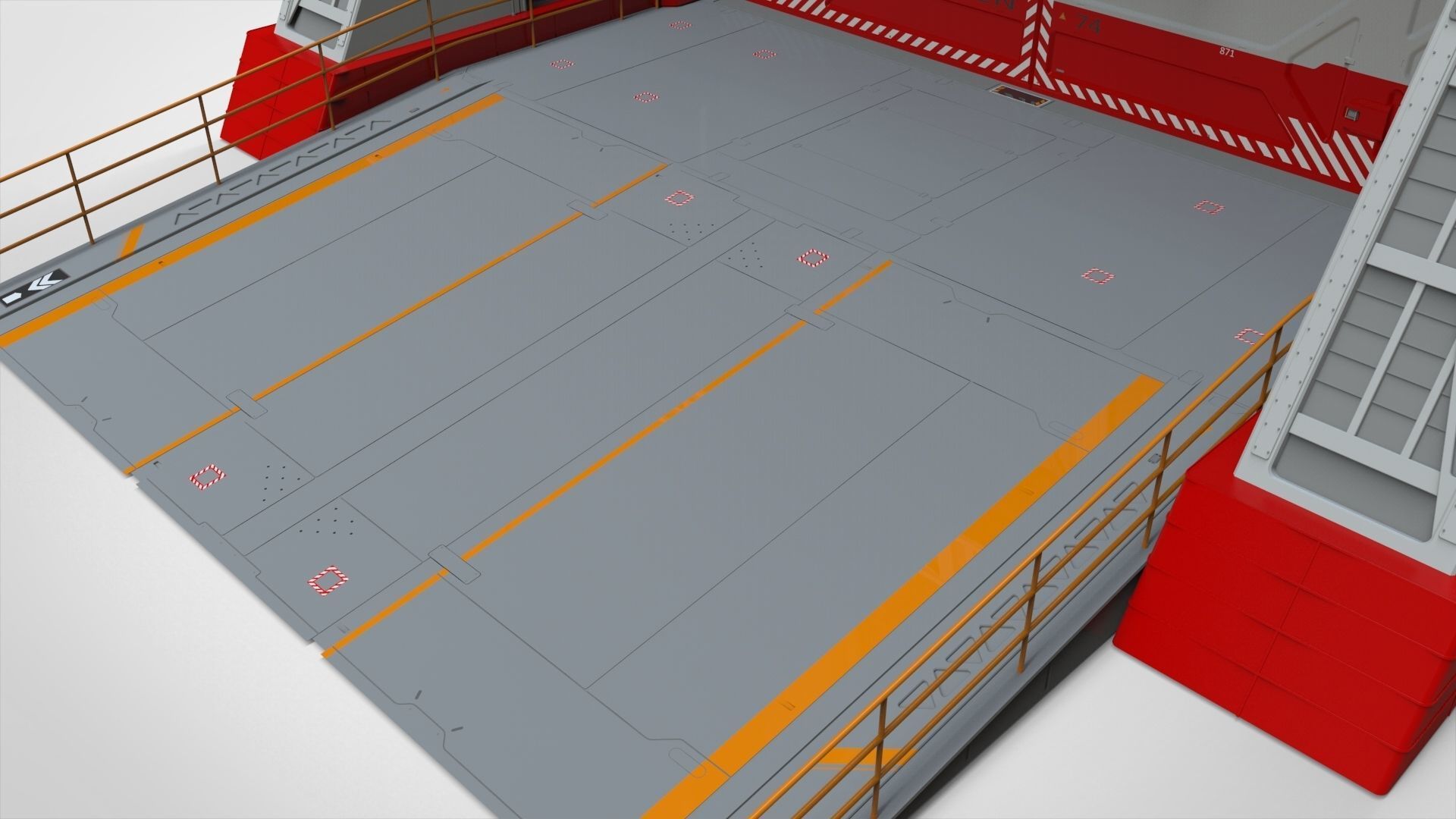 antinuclear gate with a ramp 3D model_16