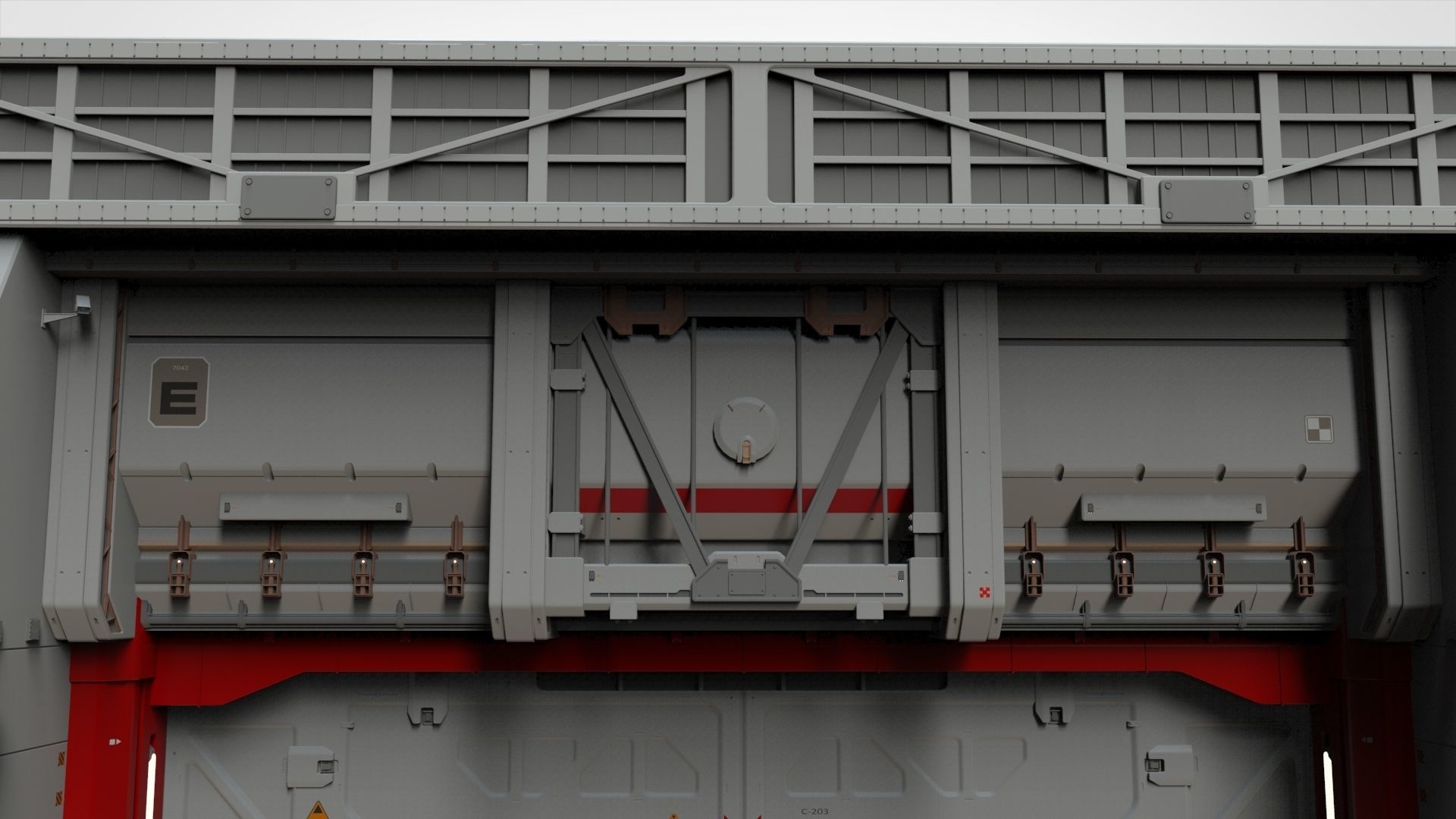 antinuclear gate with a ramp 3D model_7