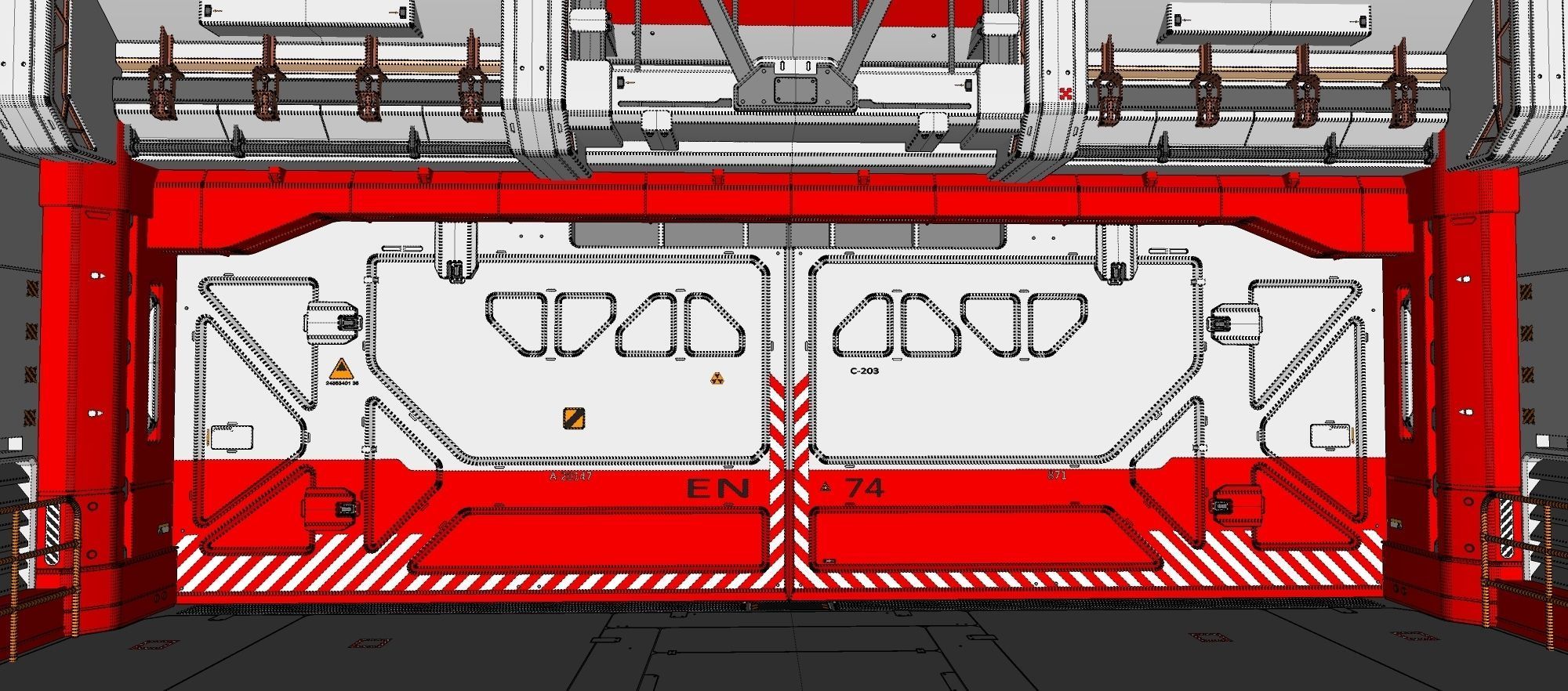 antinuclear gate with a ramp 3D model_26