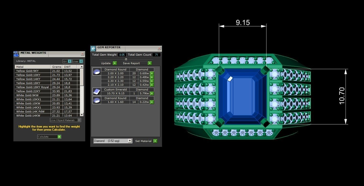 emerald cut man ring  3D print model_2