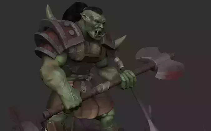 Orc with an axe 3D print model