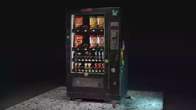 Vending machine worn out lowpoly  Low-poly 3D model