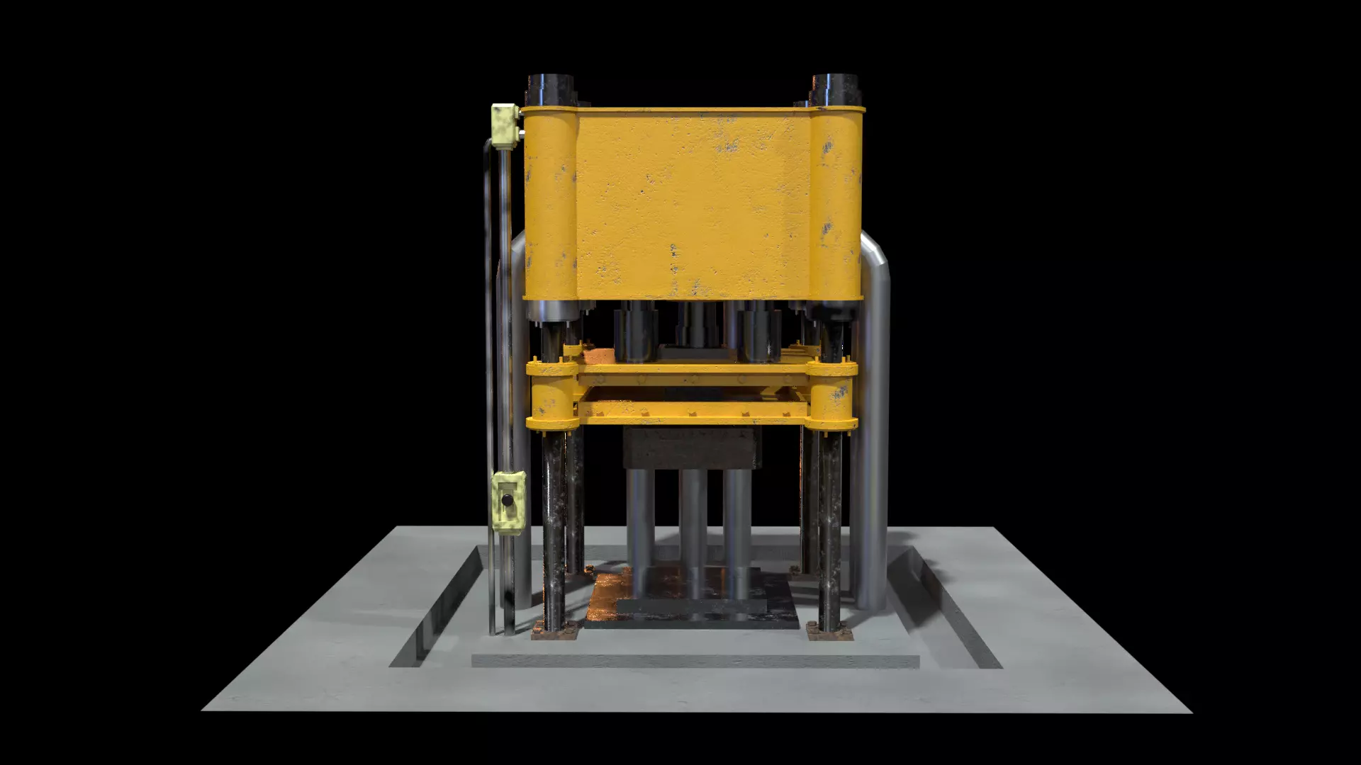 metal forging machine 3D model_0
