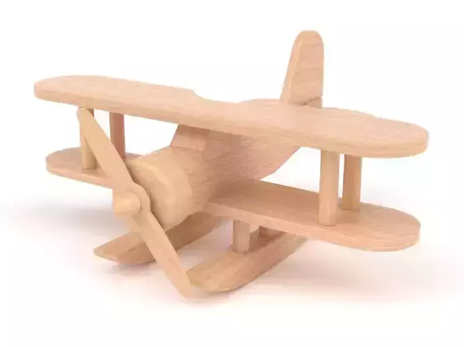 Wooden toy floatplane 02