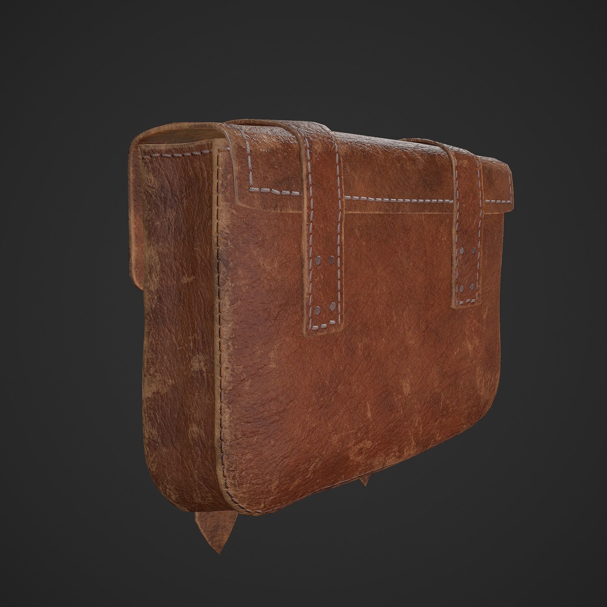 Medieval Bag Low-poly 3D model_7