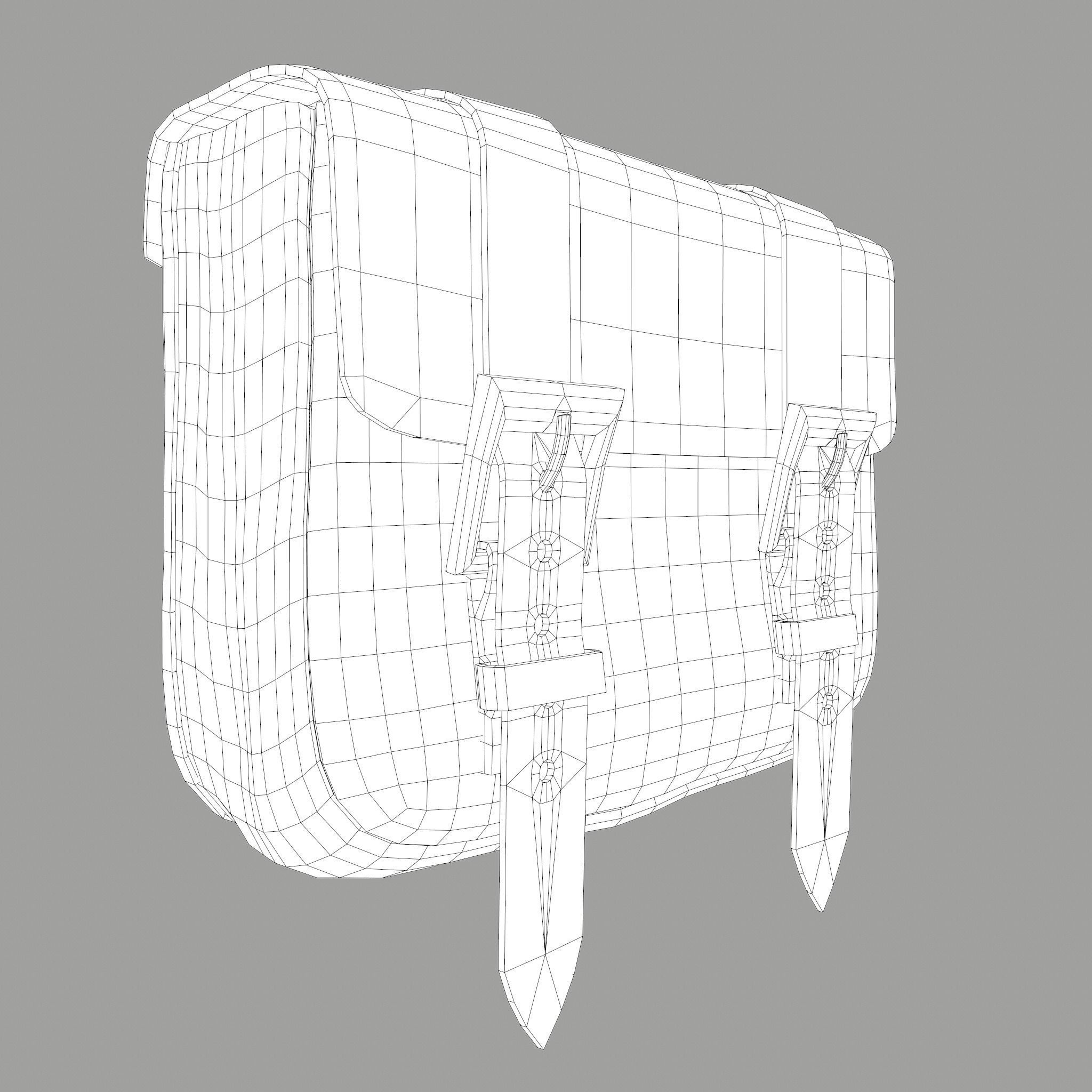 Medieval Bag Low-poly 3D model_35