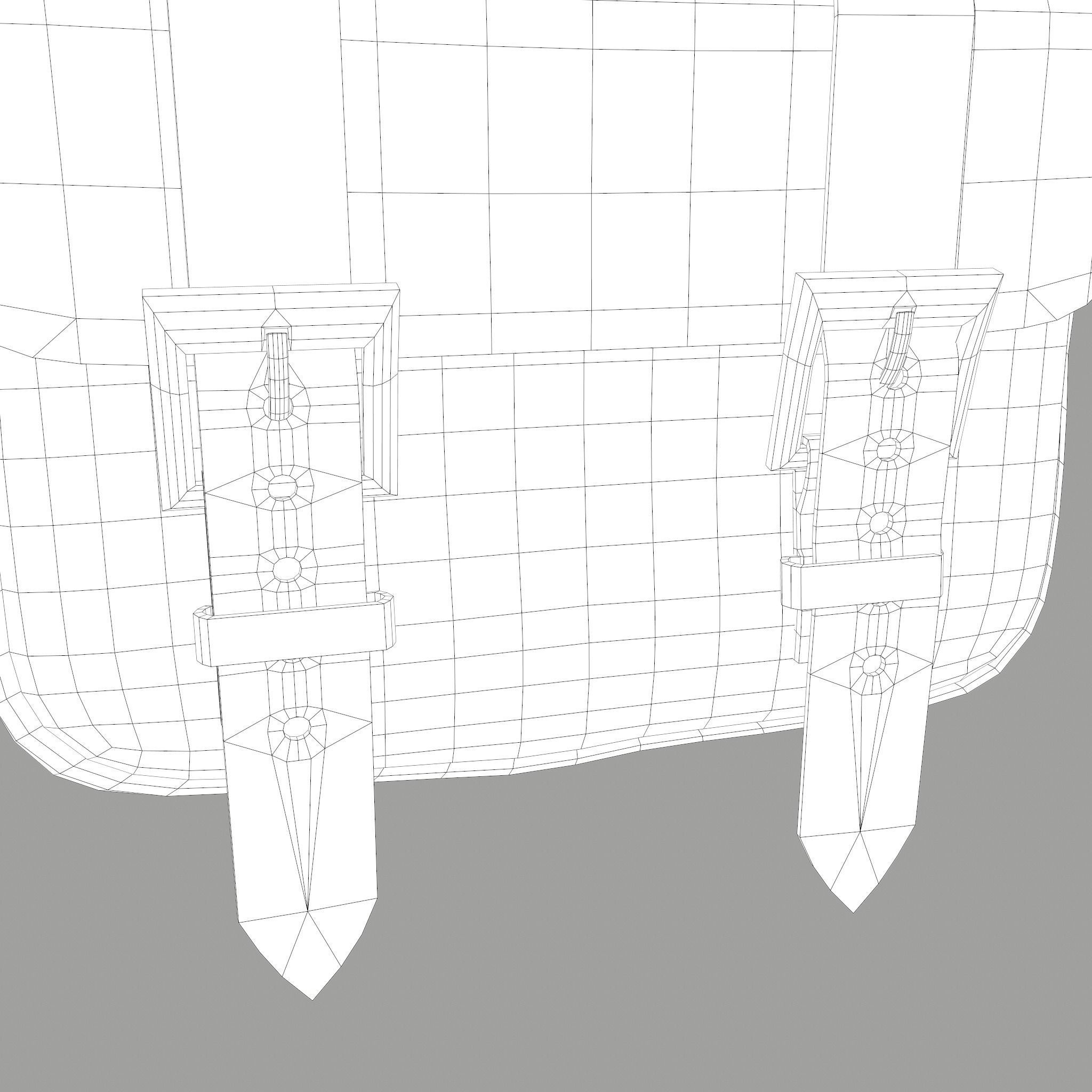 Medieval Bag Low-poly 3D model_29