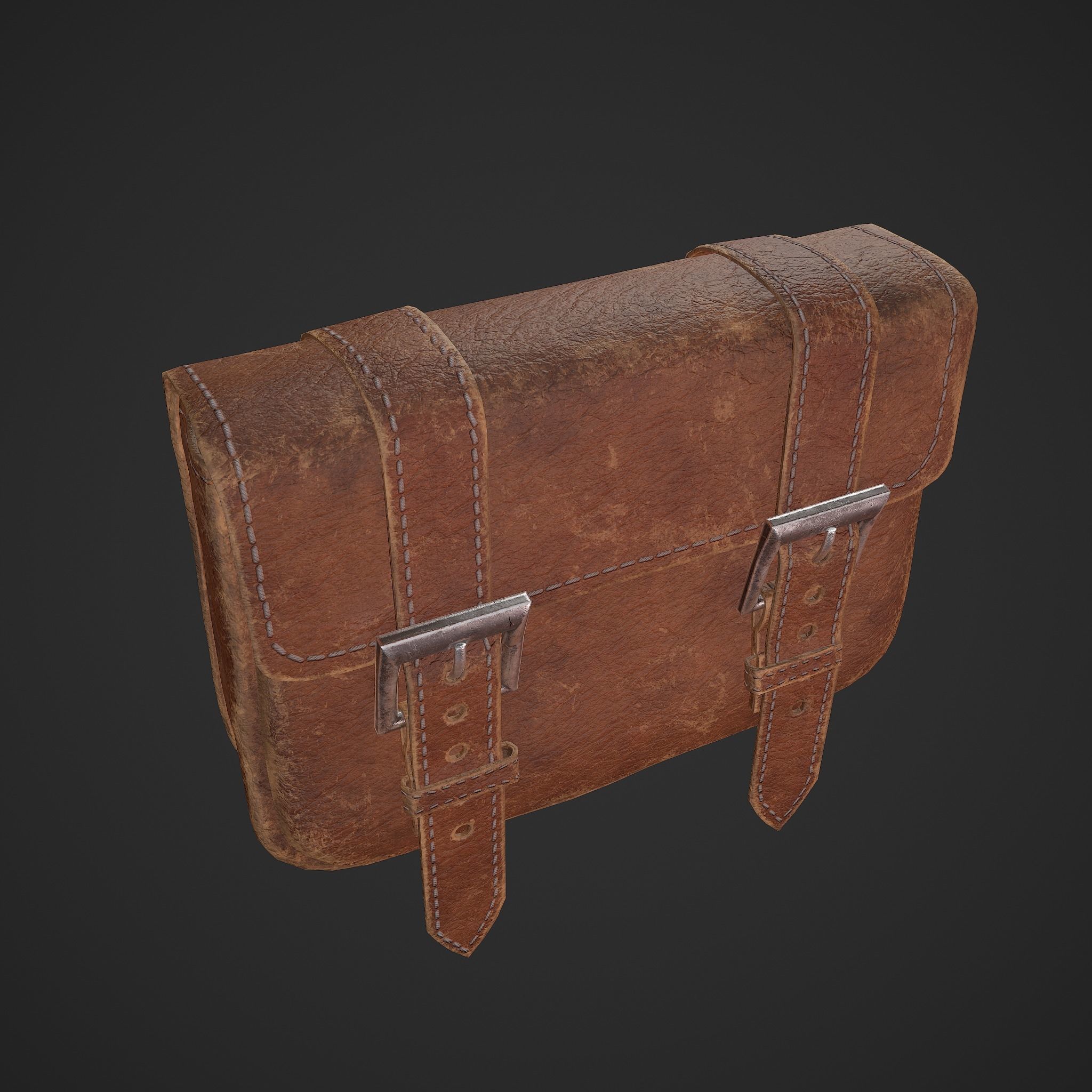 Medieval Bag Low-poly 3D model_11