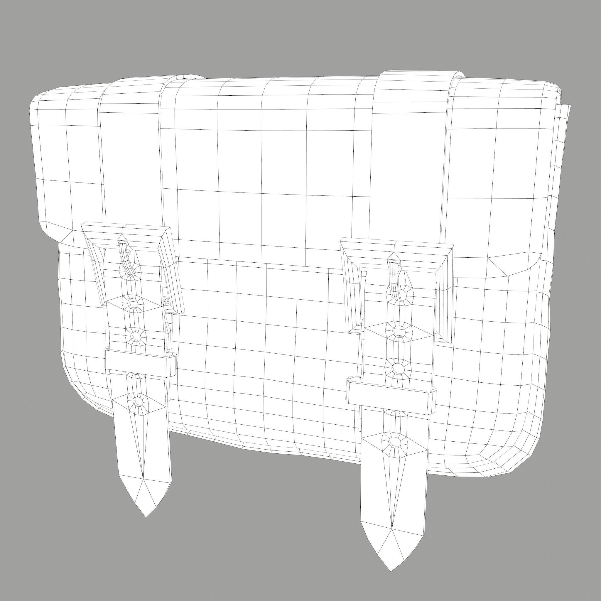 Medieval Bag Low-poly 3D model_30