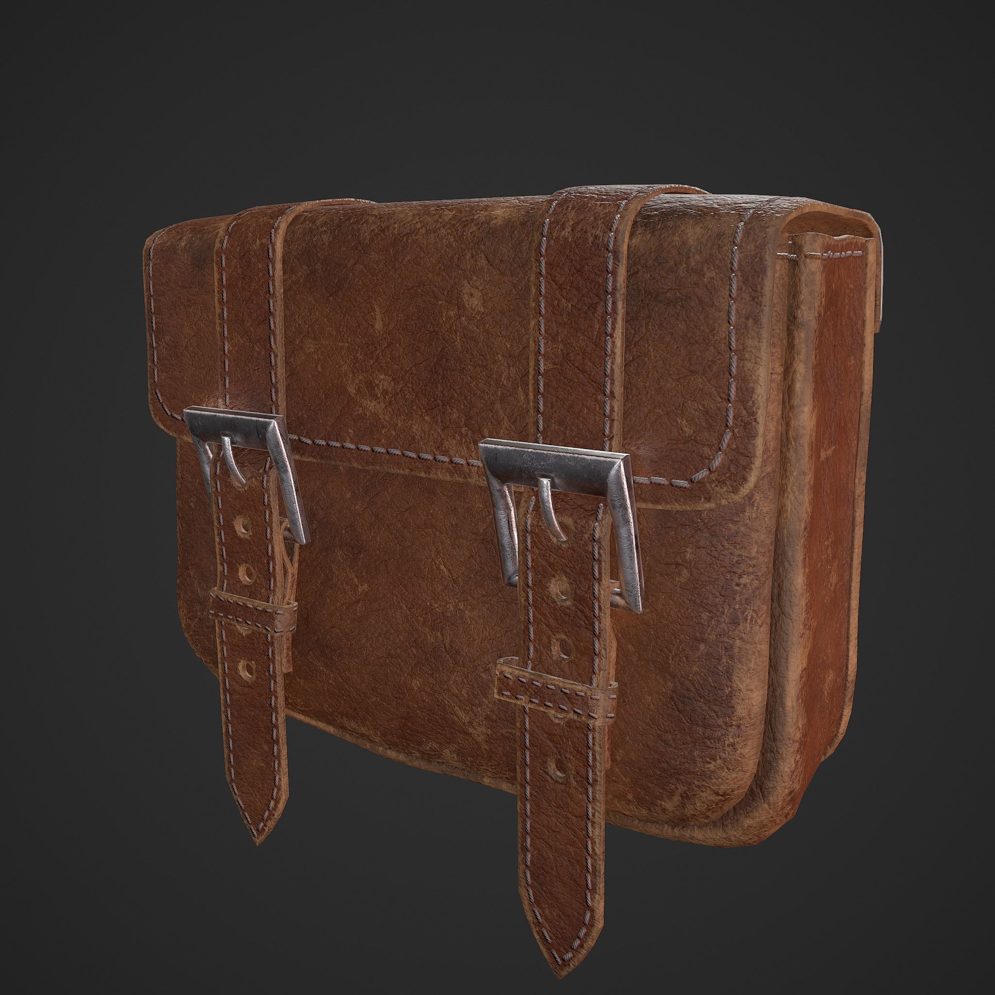Medieval Bag Low-poly 3D model_9